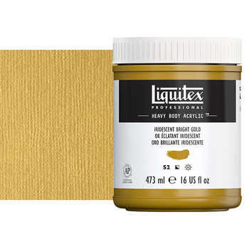 Liquitex Heavy Body Acrylic - Iridescent Bright Gold, 16oz Jar