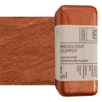 R&F Encaustic Handmade Paint 104 ml Block - Iridescent Copper