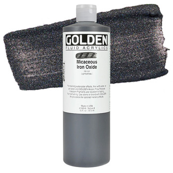 GOLDEN Fluid Acrylics Iridescent Micaceous Iron Oxide 16 oz