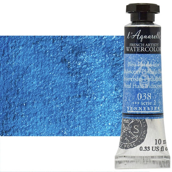 Sennelier l'Aquarelle Artists Watercolor - Iridescent Phthalo Blue, 10ml Tube