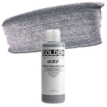 GOLDEN Fluid Acrylics Iridescent Stainless Steel (Coarse) 4 oz