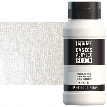 Liquitex BASICS Acrylic Fluid - Iridescent White, 4oz Bottle