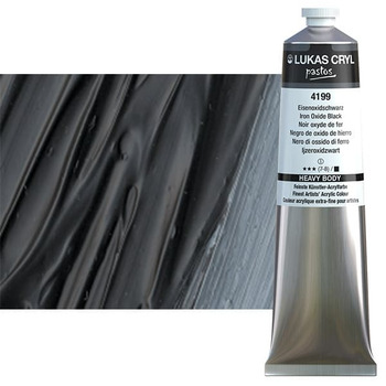 LUKAS CRYL Pastos Acrylics - Iron Oxide Black, 200ml Tube