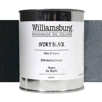 Williamsburg Handmade Oil Paint - Ivory Black, 473ml Can