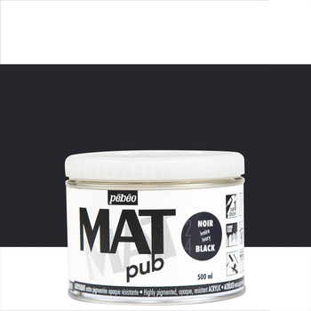 Pebeo Acrylic Mat Pub - Ivory Black, 500ml