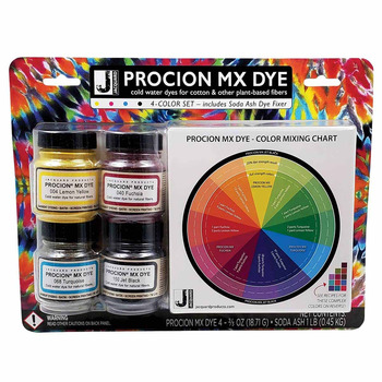 Jacquard Procion MX Dye 2/3 oz Set of 4 w/ Soda Ash 1 lb Bag