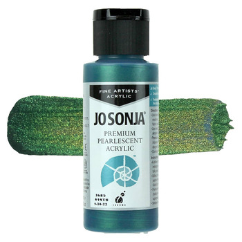Jo Sonja Premium Acrylic - Pearlescent Blue Green, 2oz Bottle