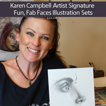 Karen Campbell Signature Fun, Fab Faces Illustration Set