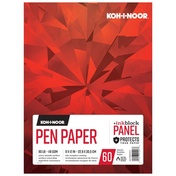 Koh-I-Noor 80lb Pen Paper Ink Block Panel Pad 9x12in-60 Sheet