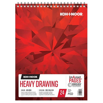 Koh-I-Noor 114lb Draw Pad White 11x14in-24 Sheet Spiral In/Out