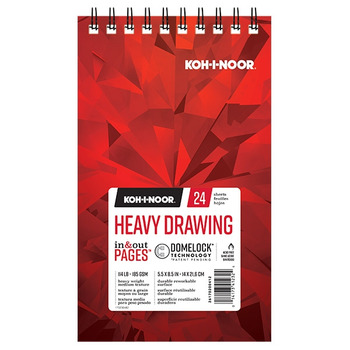 Koh-I-Noor 114lb Draw Pad White 5.5x8.5in-24 Sheet Spiral In/Out
