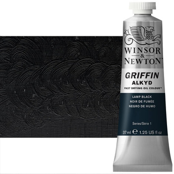 Winsor & Newton Griffin Alkyd Fast-Drying Oil Color - Lamp Black, 37ml Tube