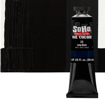 Soho Artist Oil Color Lamp Black, 50ml Tube