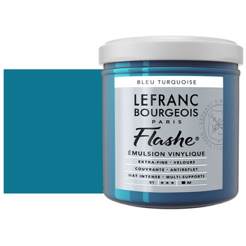 Lefranc & Bourgeois Flashe Vinyl Paint - Turquoise Blue, 125 ml Jar