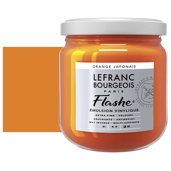 Lefranc & Bourgeois Flashe Vinyl Paint - Japanese Orange, 400 ml Jar