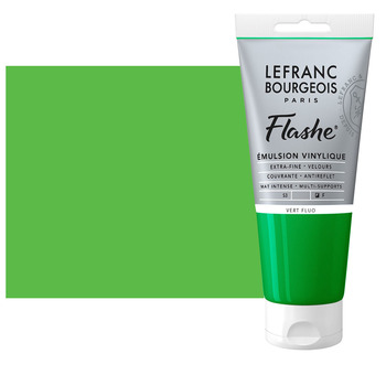 Lefranc & Bourgeois Flashe Vinyl Paint - Fluorescent Green, 80ml Tube