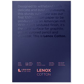 Legion Lenox 100 Cotton Paper Pad (15 sheets 92lb) 5x7in - White