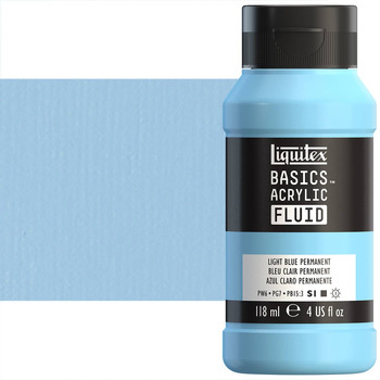 Liquitex BASICS Acrylic Fluid - Light Blue Permanent, 4oz Bottle