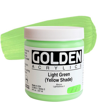 GOLDEN Heavy Body Acrylics - Light Green (Yellow Shade), 8oz Jar