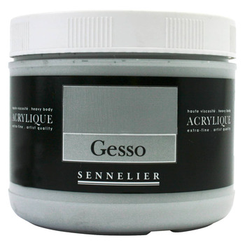 Sennelier Extra Fine Artist Acrylic Gesso - Light Grey, 500ml Jar