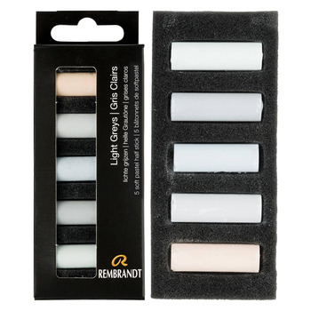 Rembrandt Soft Pastel Half-Stick - Light Greys (Set of 5)