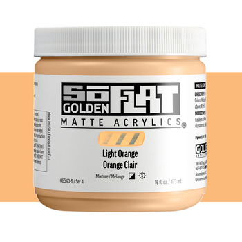 GOLDEN SoFlat Matte Acrylic - Light Orange, 16oz Jar