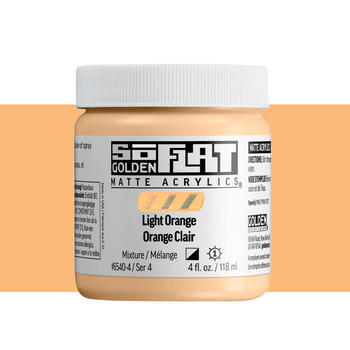 GOLDEN SoFlat Matte Acrylic - Light Orange, 4oz Jar