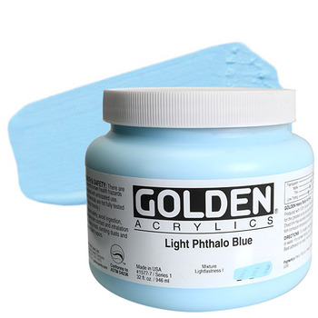 GOLDEN Heavy Body Acrylics - Light Phthalo Blue, 32oz Jar