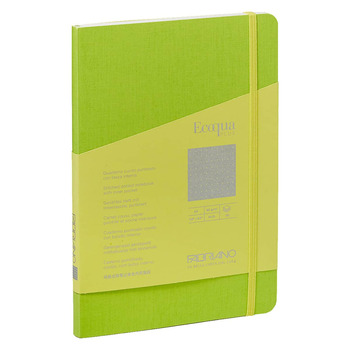 Fabriano EcoQua+ Notebook 5.8 x 8.3" Dot Grid Stitch-Bound Lime