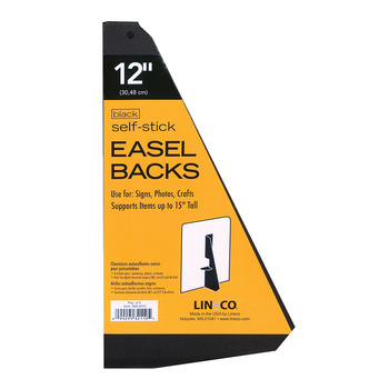 Lineco Self-Stick 12" Easel Back Pack of 5 - Black