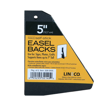 Lineco Self-Stick 5" Easel Back Pack of 5 - Black