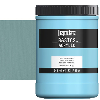 Liquitex Basics Acrylic Paint - Light Blue Permanent, 32oz Jar