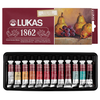 LUKAS 1862 PRO Oil Color Set of 12, 10ml Tubes