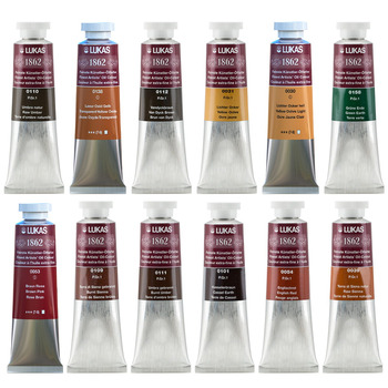 Lukas 1862 Oil Color Earth Tones Set of 12, 37ml Tubes
