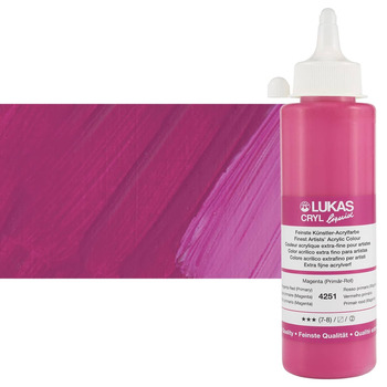 LUKAS Cryl Liquid Acrylic - Magenta Red-Primary, 250ml Bottle
