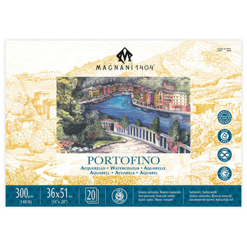 Magnani 1404 Portofino Watercolor Block 140lb Hot Press - 14" x 20" (20 Sheets)