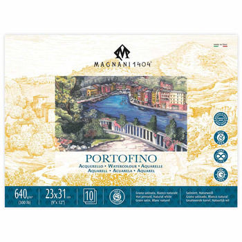 Magnani 1404 Portofino Watercolor Block 300lb Hot Press - 9" x 12" (10 Sheets)
