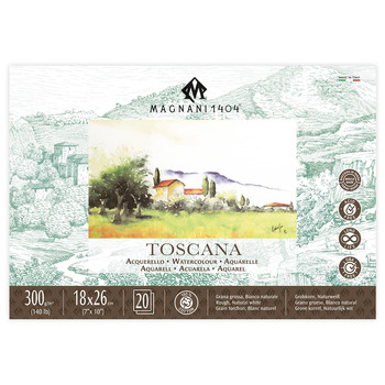 Magnani 1404 Toscana Watercolor Block 140lb Rough - 7" x 10" (20 Sheets)