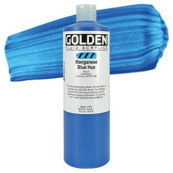 GOLDEN Fluid Acrylics Manganese Blue Hue 16 oz
