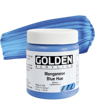 GOLDEN Heavy Body Acrylics - Manganese Blue Hue, 4oz Jar