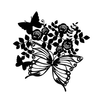 Marabu Silhouette Stencil Butterflies & Roses 12x12 In
