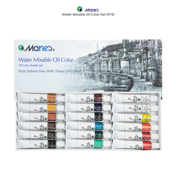 Maries Water-Mixable Oil Color Set of 18, 12ml Tubes Solvent-Free