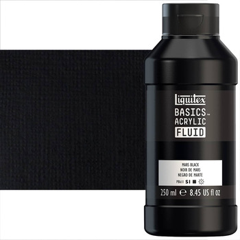 Liquitex BASICS Acrylic Fluid - Mars Black, 250ml Bottle