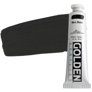 GOLDEN Heavy Body Acrylics - Mars Black, 2oz Tube