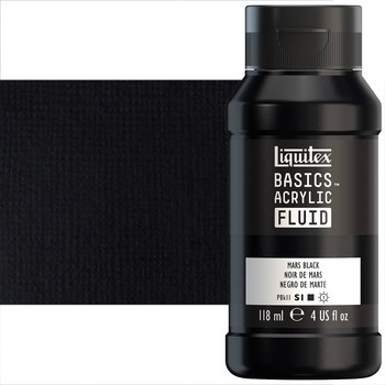 Liquitex BASICS Acrylic Fluid - Mars Black, 4oz Bottle
