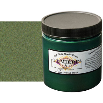 Jacquard Lumiere Fabric Color - Metallic Olive Green, 8oz Jar