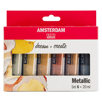 Amsterdam Standard Series Acrylic Paint - Metallics Set of 6, 20ml Tubes