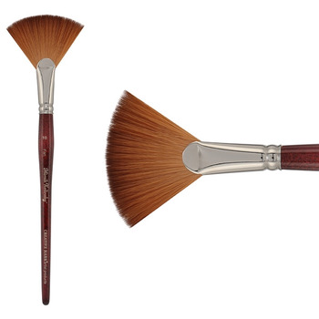 Mimik Kolinsky Synthetic Sable Short Handle Brush, Fan Size #10