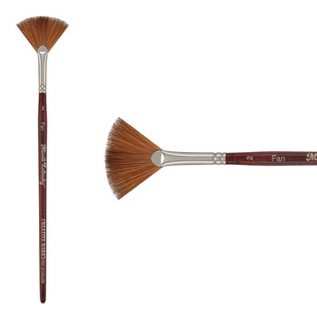 Mimik Kolinsky Synthetic Sable Short Handle Brush, Fan Size #2