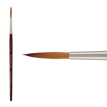 Mimik Kolinsky Synthetic Sable Short Handle Brush, Script Liner Size #6
